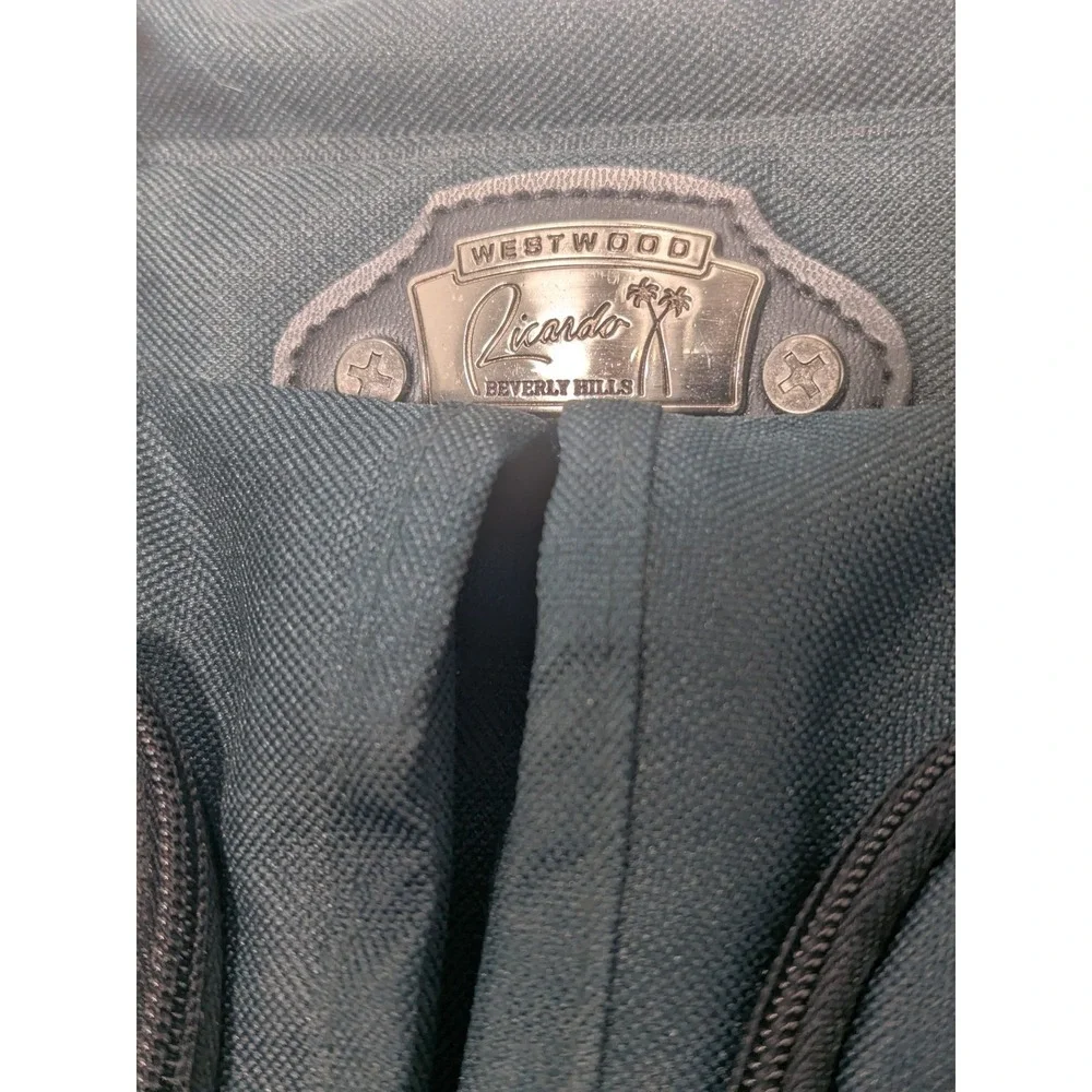 Vintage Ricardo Beverly Hills Forest Green Canvas Duffel Travel Carry On Bag‎